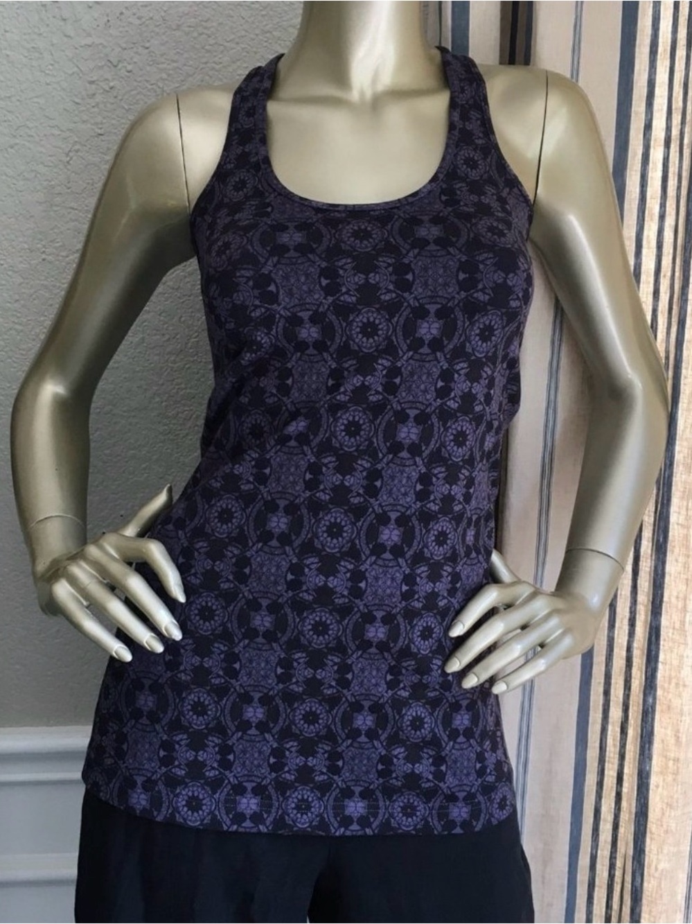 lululemon athletica Purple and Black Patterned Racerback Tank Top - Picture 4 of 6